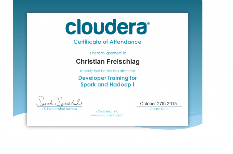 Developer Training for Spark and Hadoop I – Cloudera